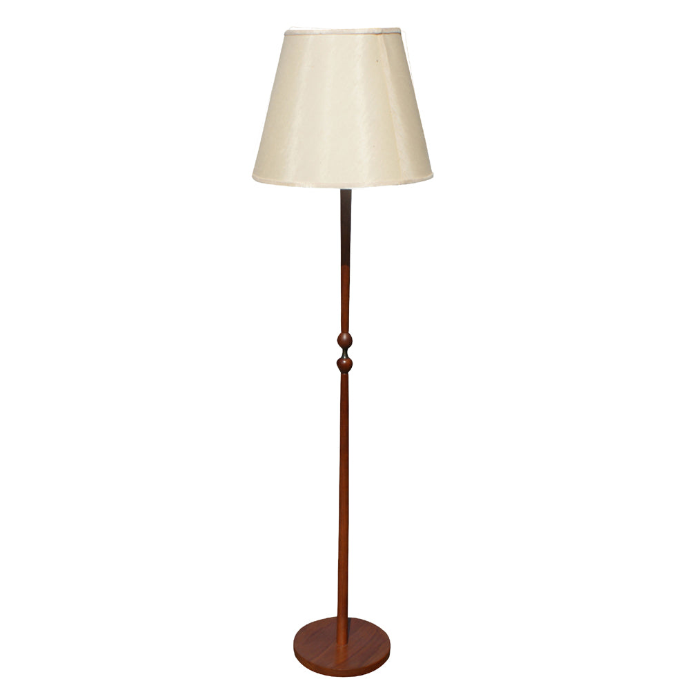 Vintage Carved Wood Brass Floor Lamp (MR9242)