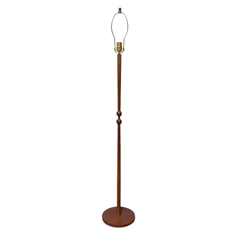Vintage Carved Wood Brass Floor Lamp (MR9242)