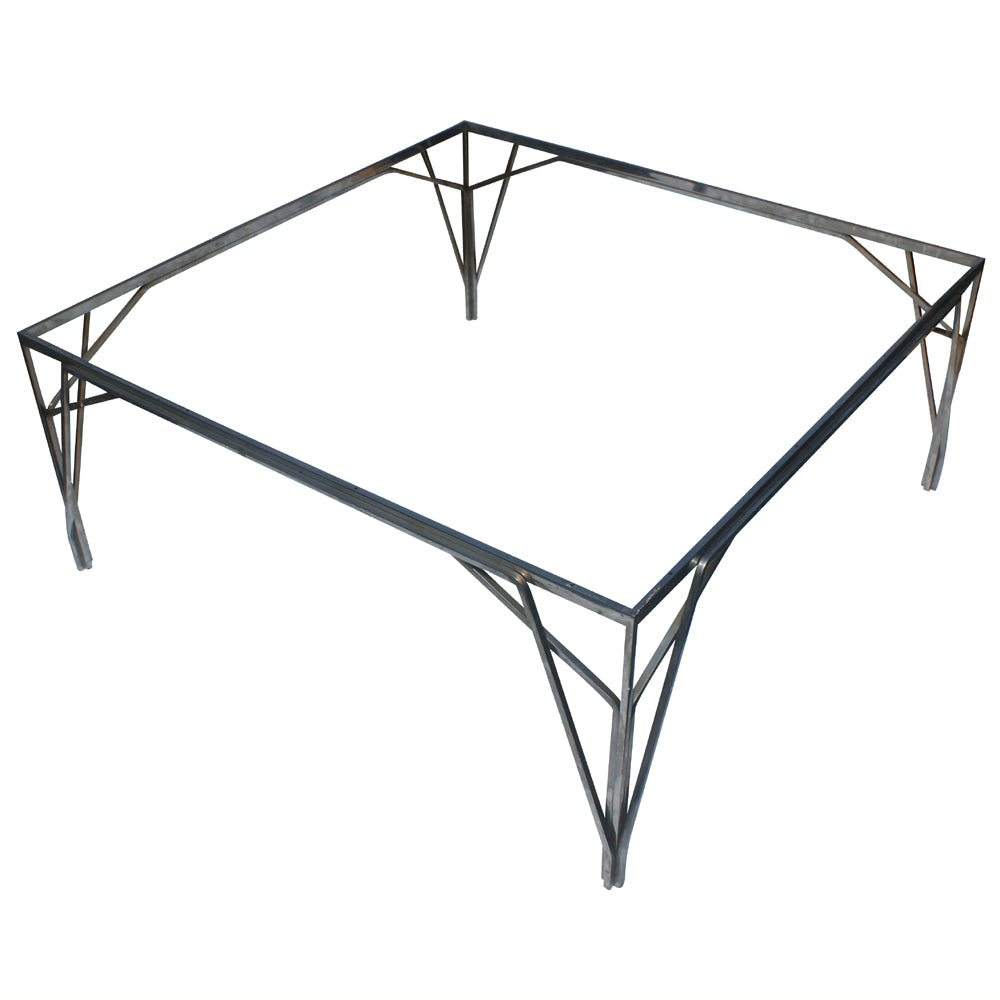 40″ Square Vintage Stainless Steel Coffee Table Base My Store