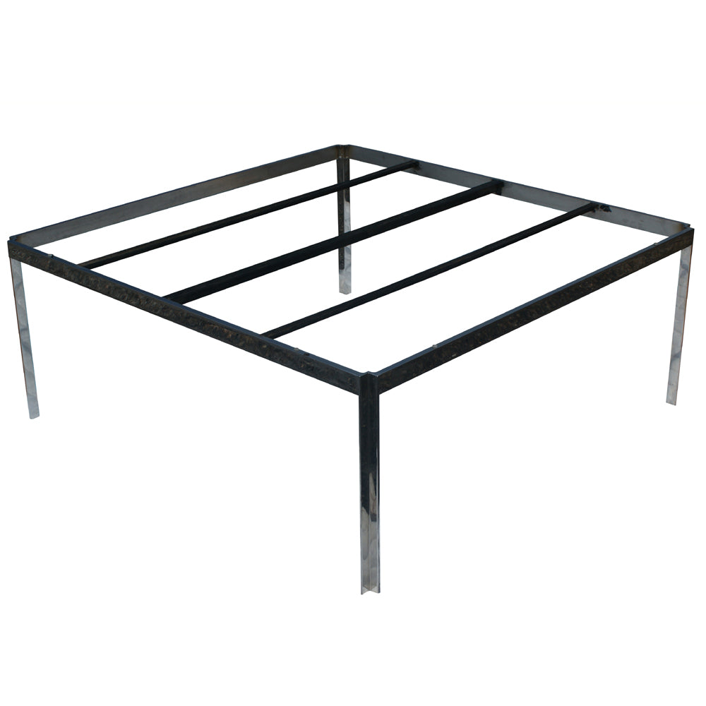 42″ Square Vintage Stainless Steel Coffee Table Base