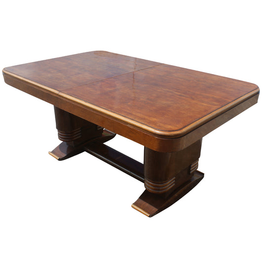 66″ French Art Deco Wood Dining Table