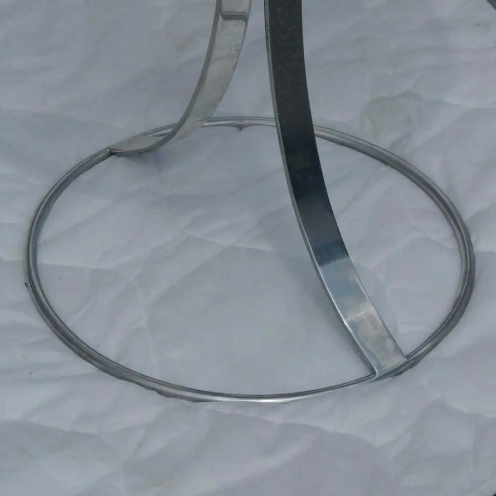 (2) Steelcase Gardner Leaver Stainless Glass Side Table