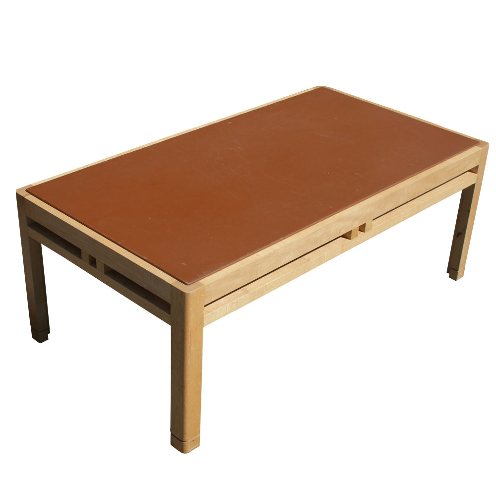 Contemporary Arts & Crafts Style Leather Coffee Table