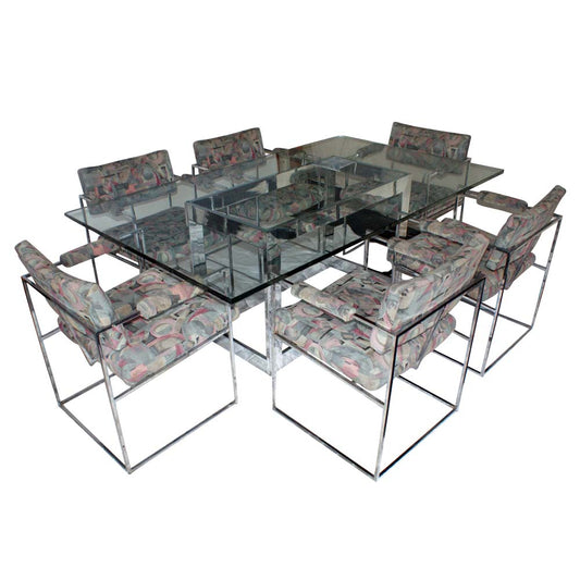 Set of (6) Milo Baughman Dining Chairs & Table