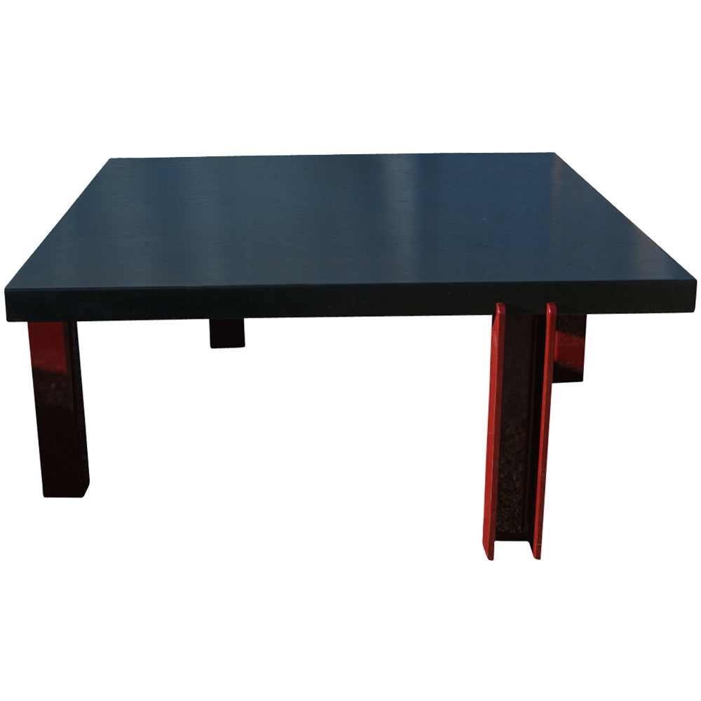 36″ Square Memphis Style Ebonized Coffee Table