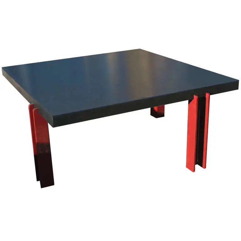 36″ Square Memphis Style Ebonized Coffee Table
