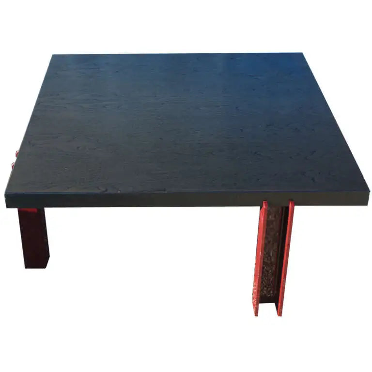 36″ Square Memphis Style Ebonized Coffee Table