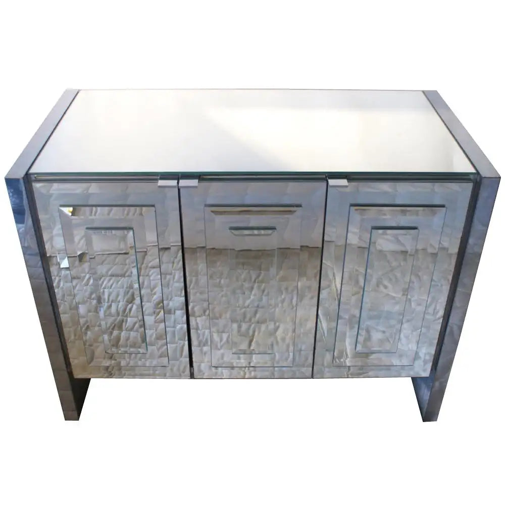 40″ Ello Cabinet 1970s Polished Stainless Steel Mirror (MR9901)