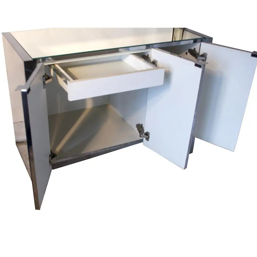 40″ Ello Cabinet 1970s Polished Stainless Steel Mirror (MR9901)
