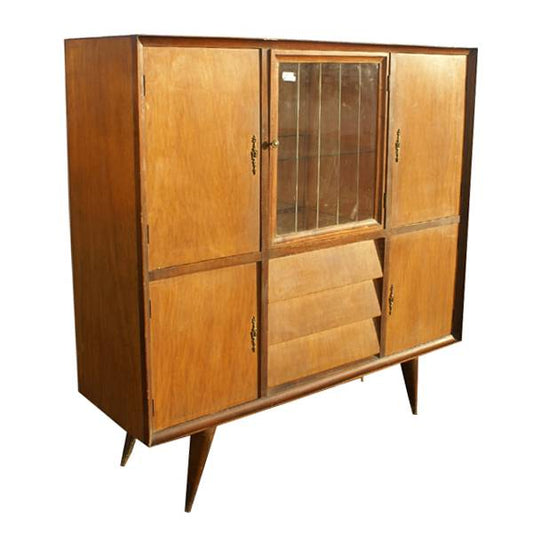 4.5 ft vintage Santa Lucia Italian style Palermo hutch cabinet