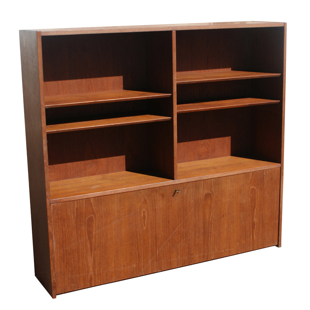 54″ Danish SOBERG MOBLER Teak Bookcase Desk (MR10301)