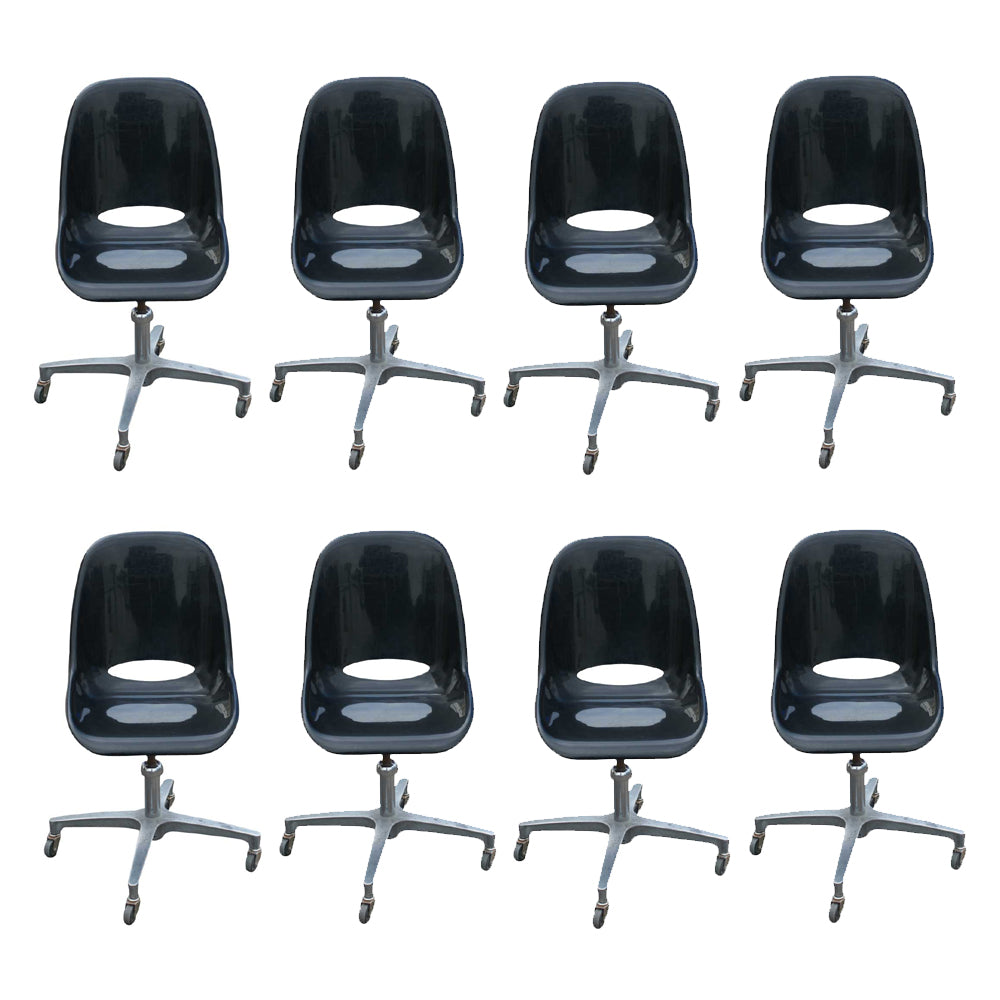 (1) Mid Century Modern Black Acrylic Adjustable Chair (MR10551)