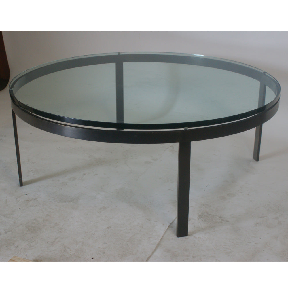 42″ Coffee Table Solid Bronze and Glass Brueton Style