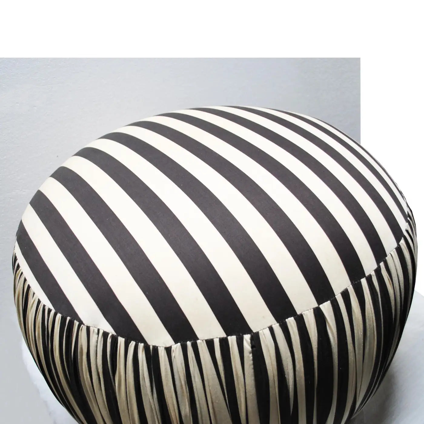 Black and white contemporary pouf ottoman for home decor