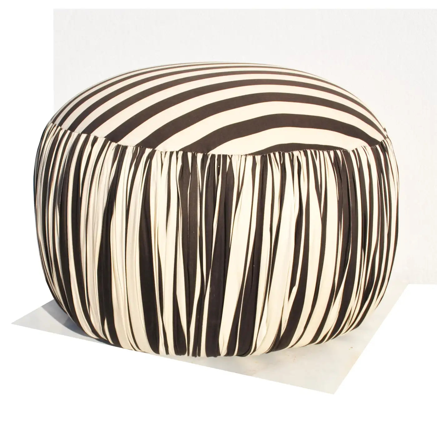 Elegant contemporary pouf ottoman in black and white