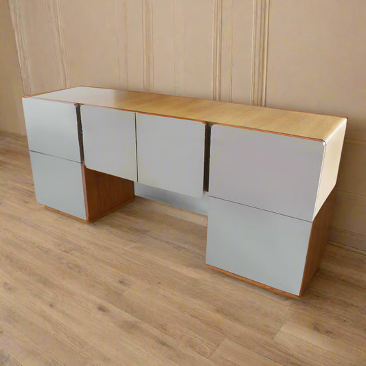 1970s Oak Mirrored Credenza by Xception