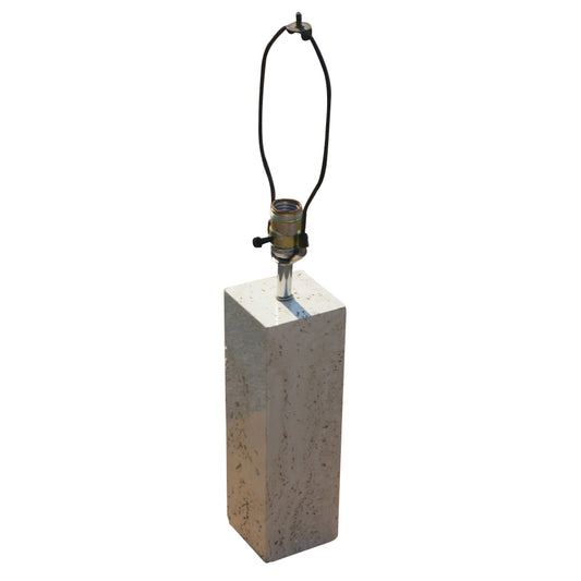 Mid century modern travertine table lamp vintage natural stone lighting