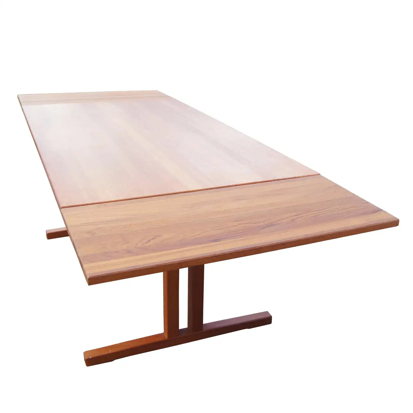 59″ Vintage Mid Century Modern Teak Expandable Dining Table