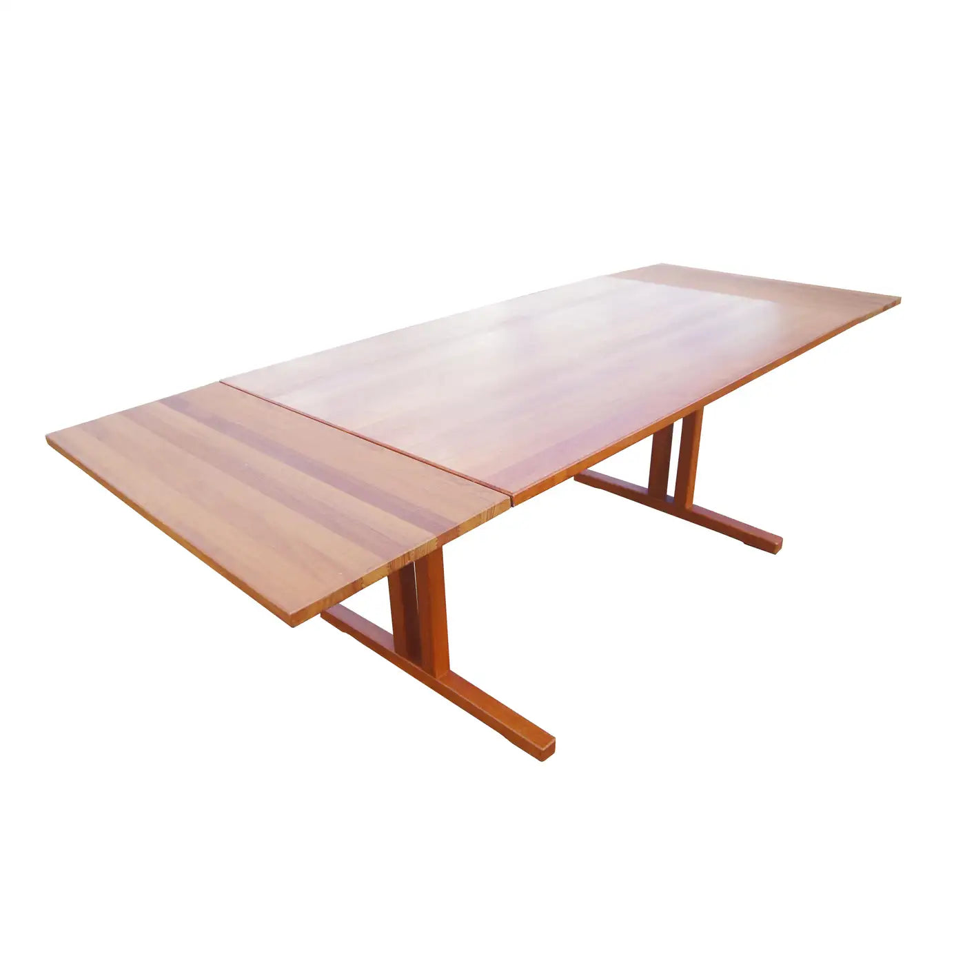 59″ Vintage Mid Century Modern Teak Expandable Dining Table