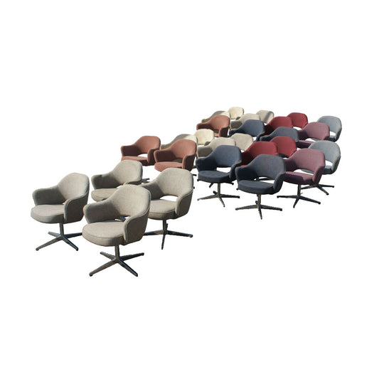 Eero Saarinen Executive Chair, boasting a stylish armchair silhouette and a durable four-star base, designed to enhance your workspace with sophistication and functionality, exclusively from Knoll.