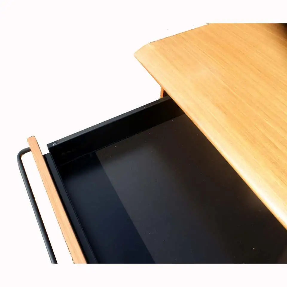 5ft Herman Miller credenza with wood hutch by Geoff Hollington