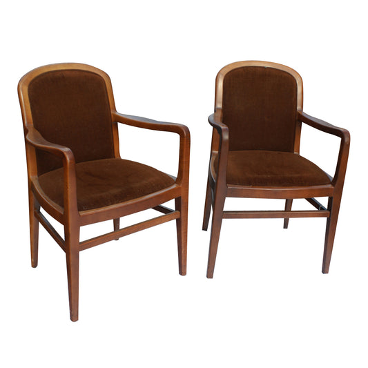 (2) Vintage Jack Lenor Larsen Armchairs Brown (MR11290)