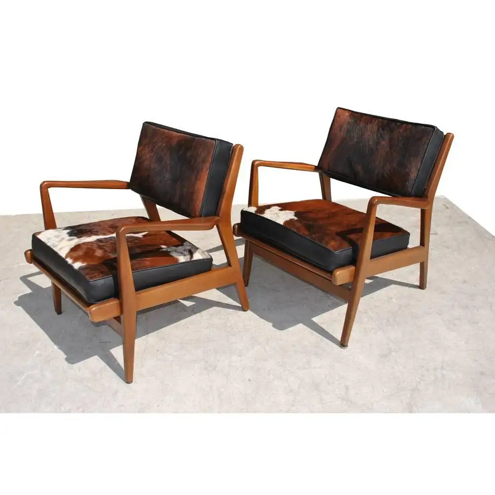 Pair Vintage Mid Century Restored Jens Risom Lounge Chairs