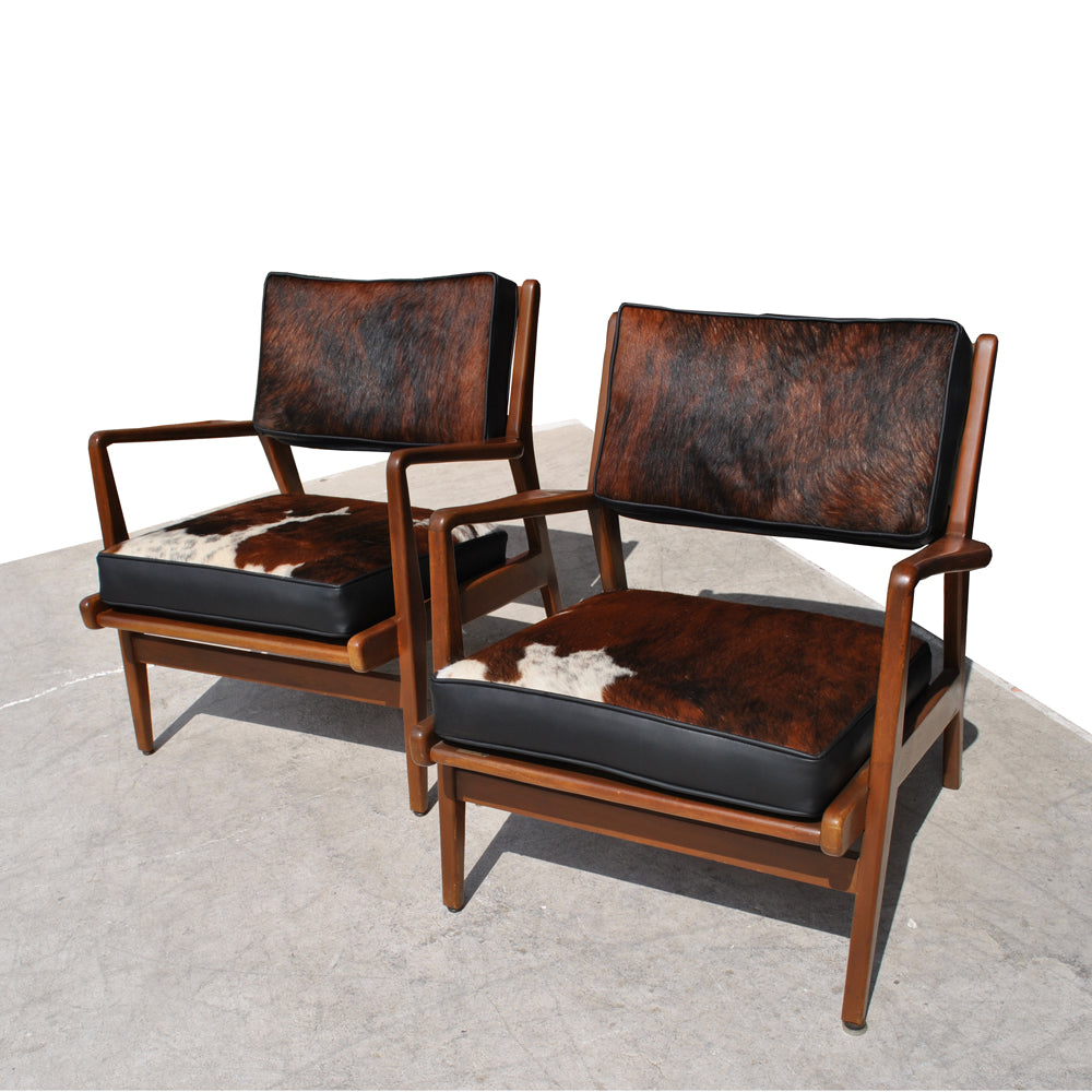 Pair Vintage Mid Century Restored Jens Risom Lounge Chairs