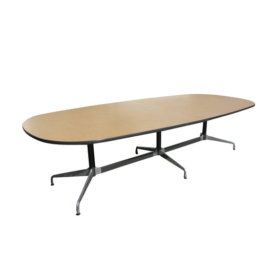 10ft Herman Miller Eames Oak Conference Room Table. Embrace mid-century modern charm and quality craftsmanship in this essential piece for productive meetings.