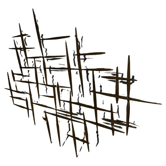 metal wall sculpture brutalist style mid century modern art