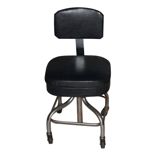 Vintage Small Industrial Age Stool on Casters