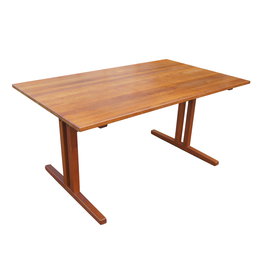 59″ Vintage Mid Century Modern Teak Expandable Dining Table