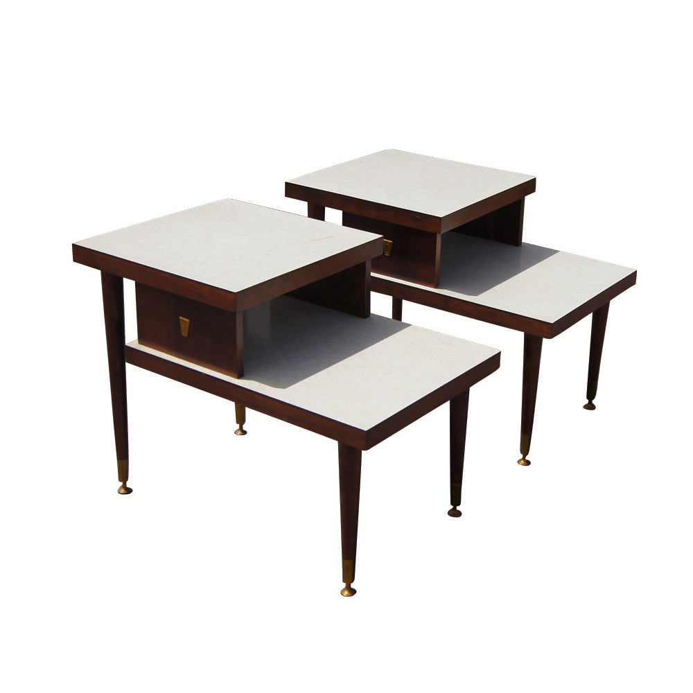 Table Examples Two Tier (2) Vintage Mid Century Modern Two Tier End Tables | Metro Retro Furniture