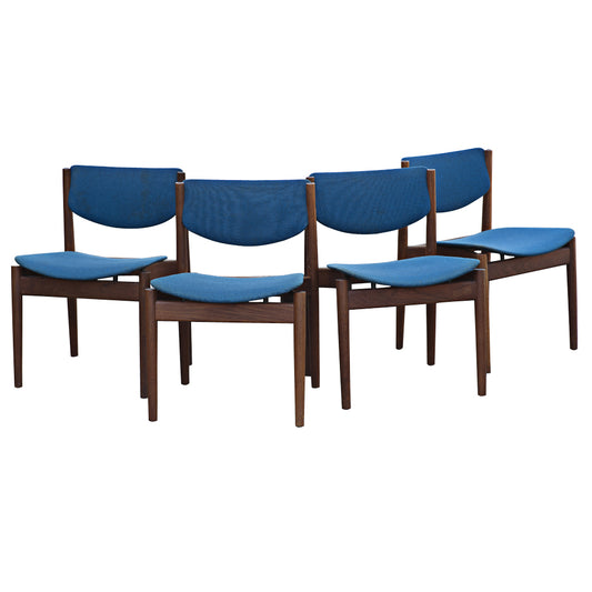 (4) Finn Juhl Sculptural Solid Teak Dining Chairs (MR12385)