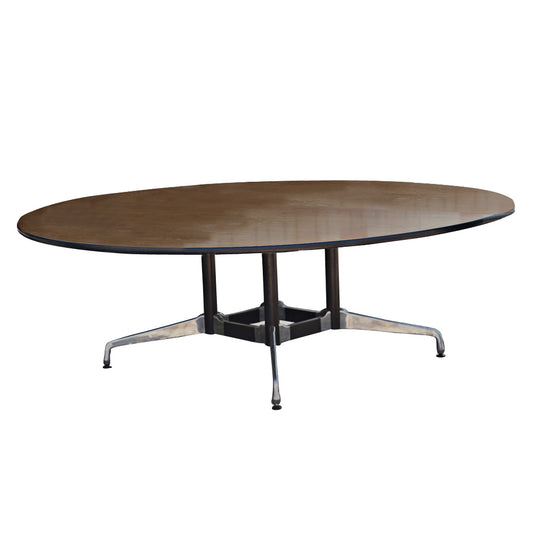 The Round Walnut Laminate Table combines style with functionality, perfect for both conference rooms and dining areas. Its durable laminate surface ensures long-lasting use and easy maintenance.