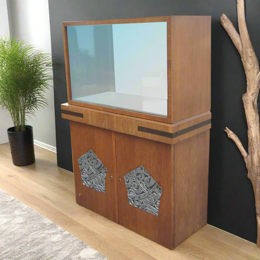 Vintage Argentinian Walnut Art Deco Vitrine China Cabinet (MR12710)