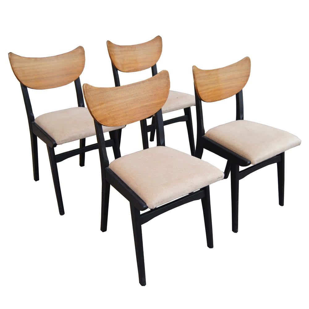 Set 4 Vintage Mid Century Danish Style Dining Chairs