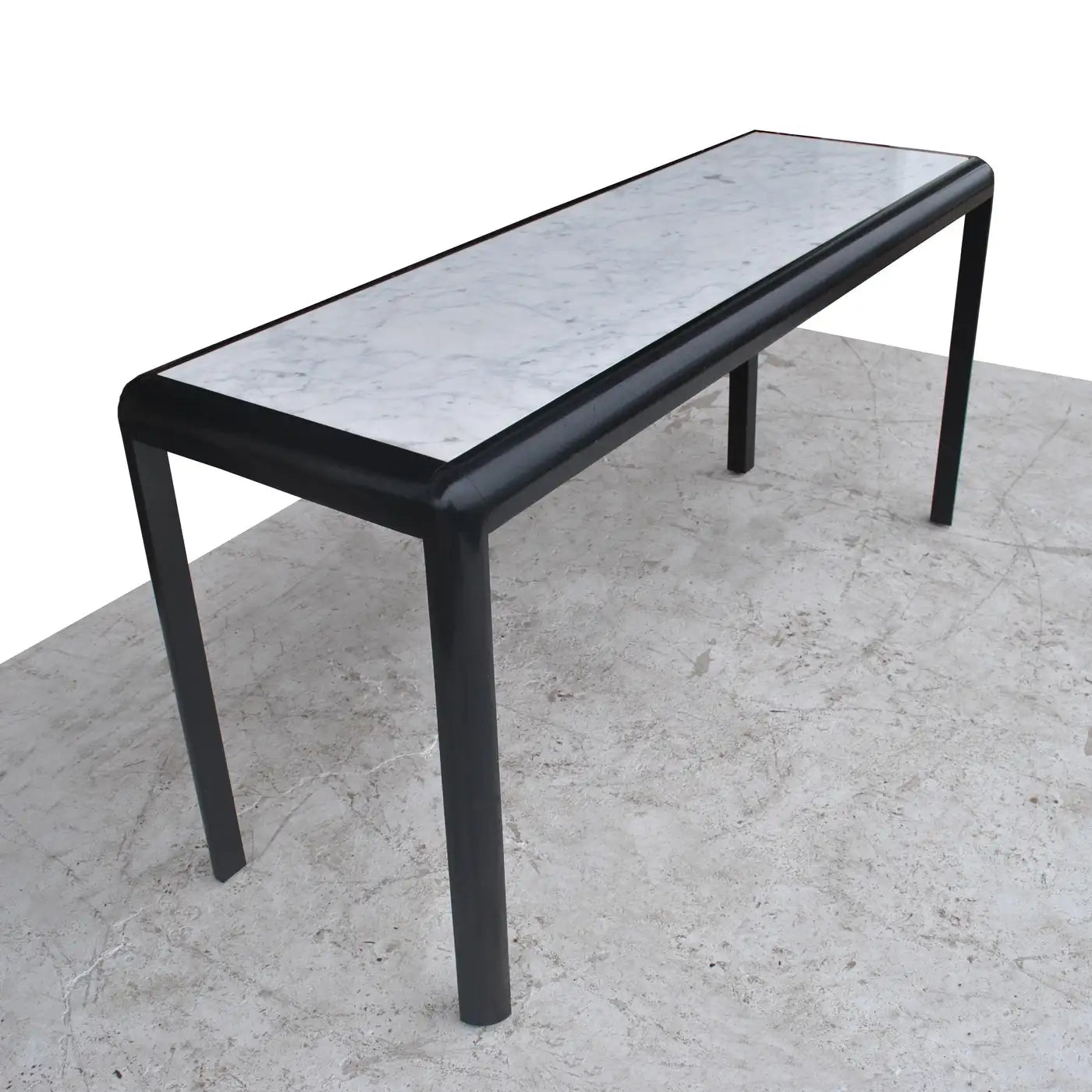 Vintage Marble and Wood Console Table