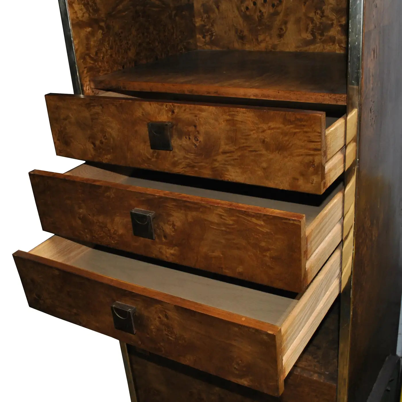 Vintage 24″ Wide x 79″ Tall Burled Wood Cabinet by Thomas (MR13340)