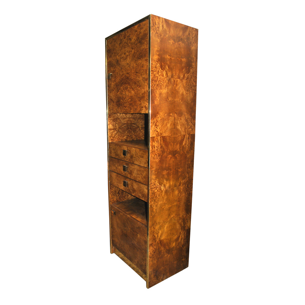 Vintage 24″ Wide x 79″ Tall Burled Wood Cabinet by Thomas (MR13340)
