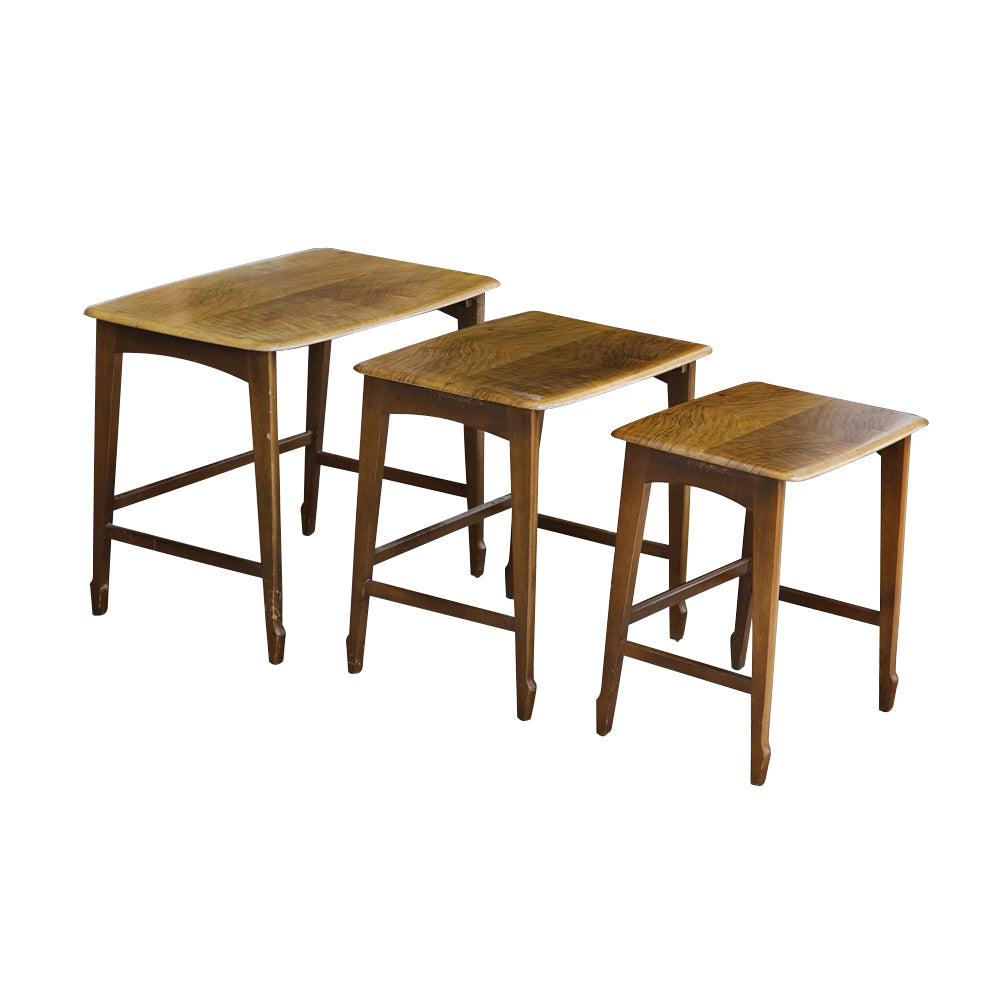 Set of Three Mahogany Remploy Wooden Nesting Tables