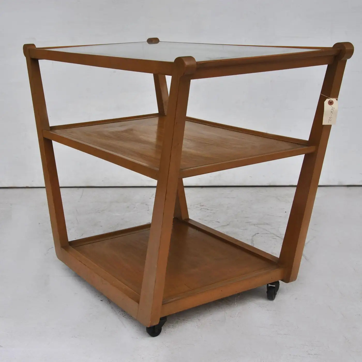 Vintage Mid Century Edward Wormley Drexel Precedent Rolling Bar Cart