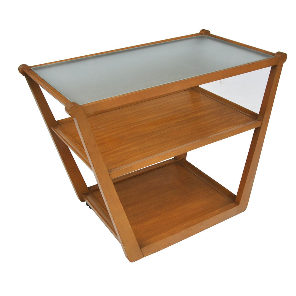 Vintage Mid Century Edward Wormley Drexel Precedent Rolling Bar Cart