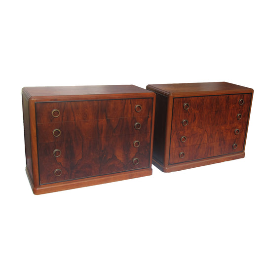 Pair of Rare and Exceptional 1930s Art Deco Rosewood Nightstand Drawers