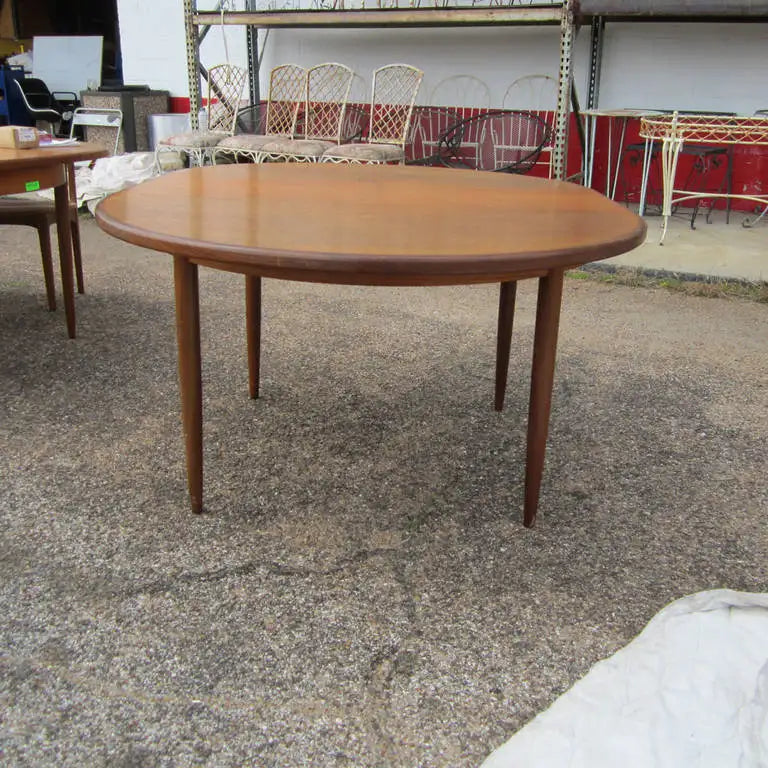 66″ Vintage Danish Extendable Teak Oval Table by Kofod-Larsen