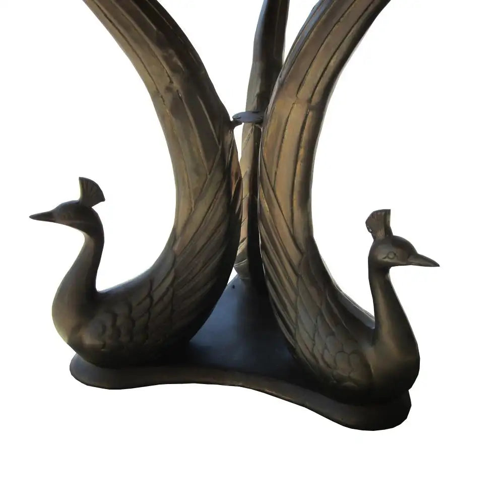 Exceptional Vintage Bronze Sculptural Peacock Table
