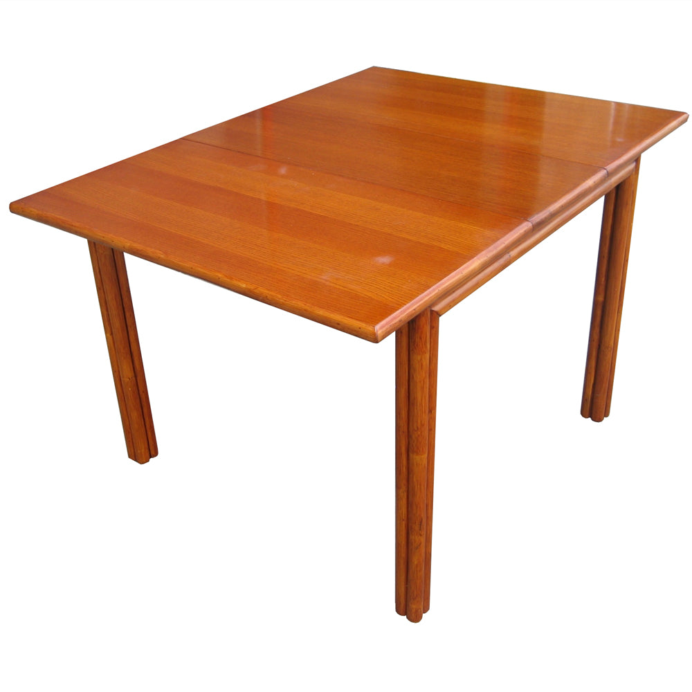 3 ft Brown Jordan Bamboo Dining Table Extends to 4 ft