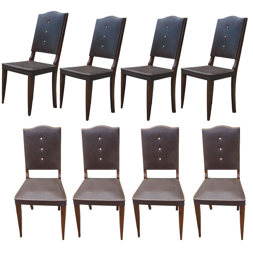 Set of Eight Vintage Italian Highback Dining Chairs