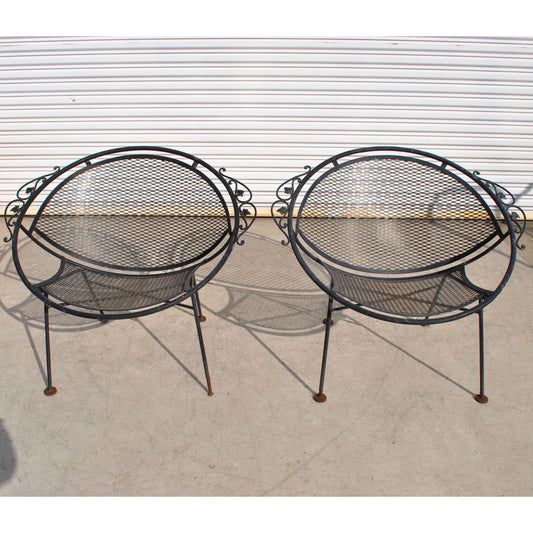 Pair of Salterini Style Patio Chairs with Ivy Motifs