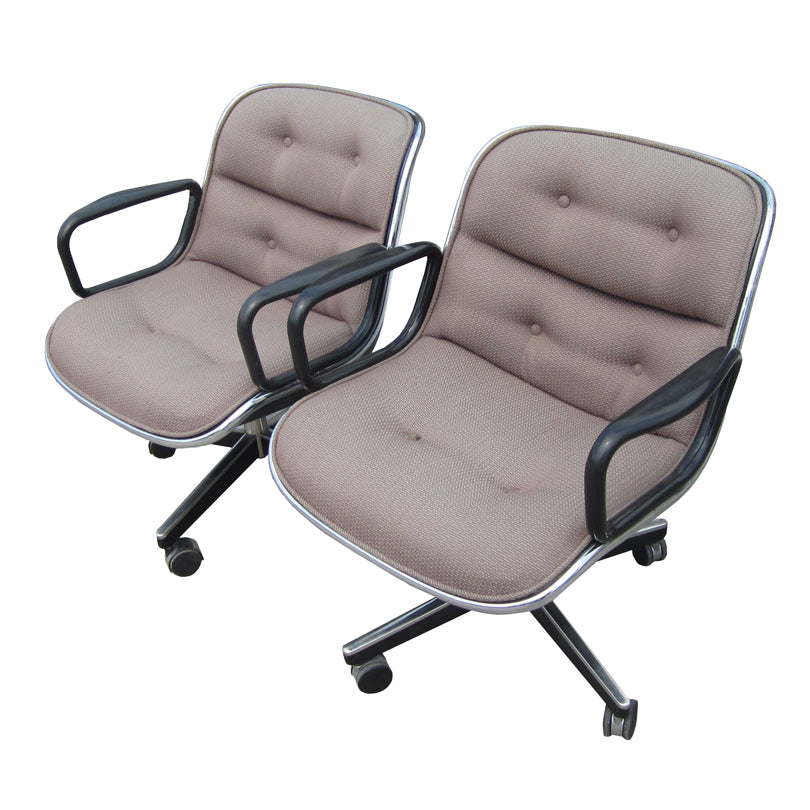 Pair of Knoll Pollock Executive Swivel Arm Chairs